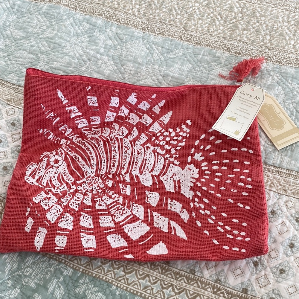 Mud pie coral color multipurpose bag/clutch